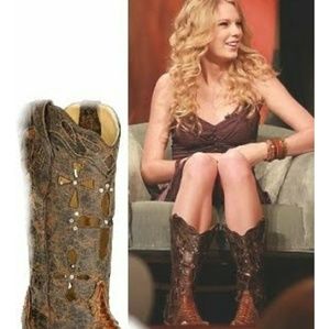 Corral Vintage Snake Skin Cowboy Boots, Sz 7.5
